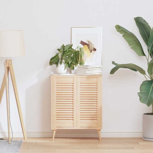 vidaXL Sk&aring;psd&ouml;rrar lamelldesign 2 st 61,5x29,5 cm massivt tr&auml; furu