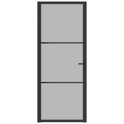 vidaXL Innerdörr 83x201,5 cm svart matt glas och aluminium