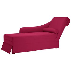 vidaXL Sch&auml;slong med bolster och h&ouml;ger armst&ouml;d vinr&ouml;d sammet