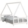 vidaXL S&auml;ngram f&ouml;r barn vit 90x190 cm massiv furu