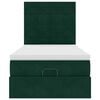 vidaXL Ottoman s&auml;ngram med madrasser m&ouml;rkgr&ouml;n 90x200 cm sammet
