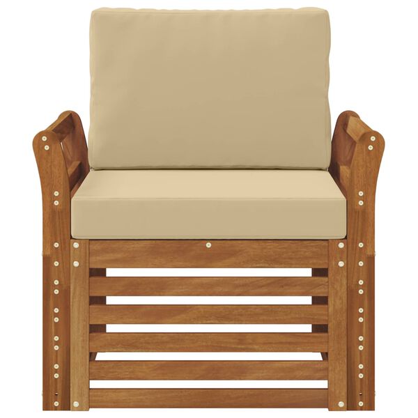 vidaXL Utomhussoffset Massivt akaciatr&auml; och polyester Naturf&auml;rg