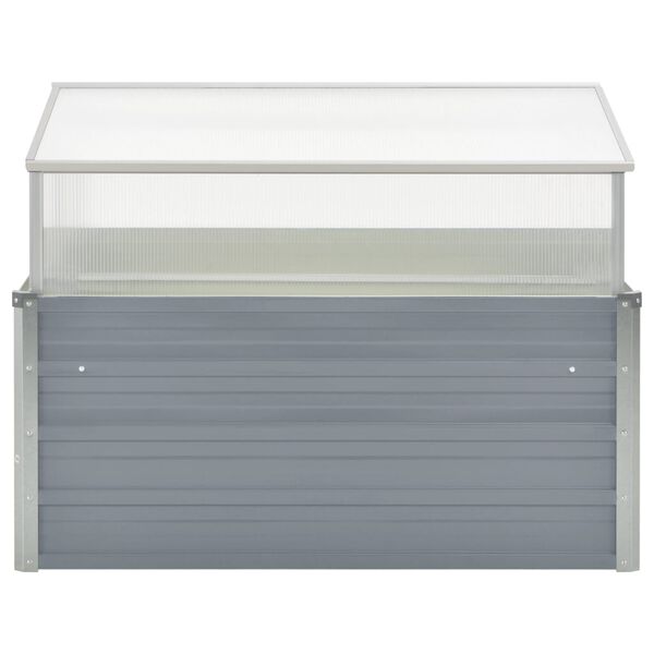 vidaXL Växthus 100x100x85 cm galvaniserat stål grå