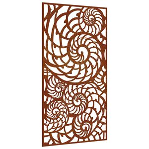 vidaXL V&auml;ggdekoration 105x55 cm rosttr&ouml;gt st&aring;l sn&auml;ckskalsdesign