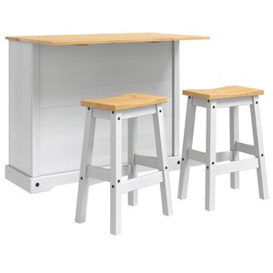 vidaXL K&ouml;ks&ouml; set 3 st CORONA Vit och Honungsvax 112 x 70 x 91,5 cm