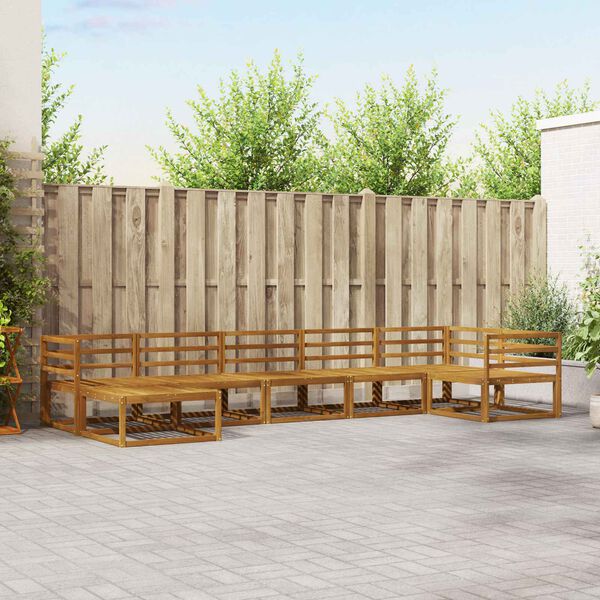 vidaXL Utomhussoffset 7 pcs Naturf&auml;rg Massivt Akaciatr&auml;