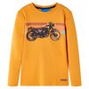 vidaXL T-shirt med l&aring;nga &auml;rmar f&ouml;r barn ockra 92