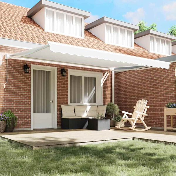 vidaXL Markis Vit 4,5 × 3 m Polyester och metall