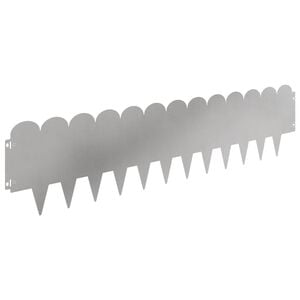 vidaXL Kant f&ouml;r gr&auml;smatta 10 st 103 x 25 cm St&aring;l Silver