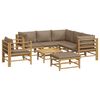 vidaXL Loungegrupp 8 delar taupe dynor bambu