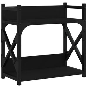 vidaXL Skrivarst&auml;ll 2 hyllor svart 40x20x40 cm konstruerat tr&auml;