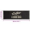vidaXL K&ouml;ksmatta maskintv&auml;ttbar text Coffee 60x180 cm sammet