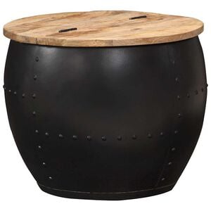 vidaXL Soffbord runt 53x43 cm massivt mangotr&auml;