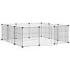 vidaXL Husdjursbur med 12 paneler och d&ouml;rr svart 105x105x35 cm st&aring;l