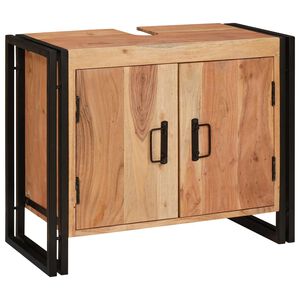 vidaXL Diskb&auml;nkssk&aring;p med hylla Brun 71 x 33 x 58 cm Massivt Akaciatr&auml;