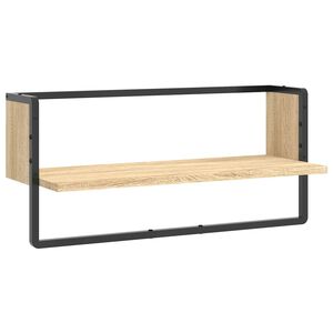 vidaXL V&auml;gghylla med st&aring;ng sonoma-ek 65x25x30 cm