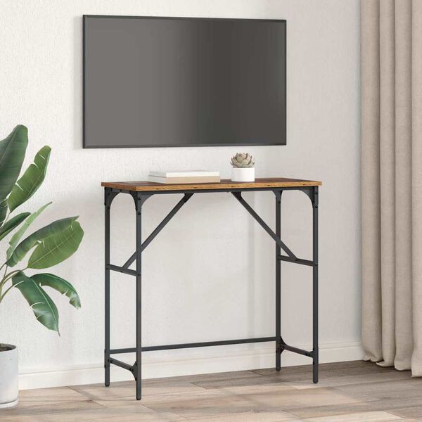 vidaXL Konsolbord Gammalt tr&auml; 75 x 32 x 75 cm Konstruerat tr&auml;