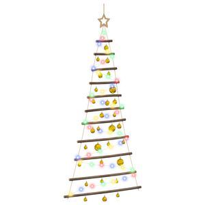 vidaXL H&auml;ngande julgran med kulor 150 cm 80 LED-lampor M&aring;ngf&auml;rgad