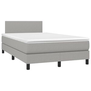vidaXL Rams&auml;ng med madrass ljusgr&aring; 120x190 cm tyg