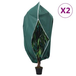 vidaXL Fiberdukar med blixtl&aring;s 2 st 70 g/m&sup2; 1x1,55 m