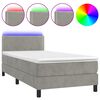 vidaXL Res&aring;rs&auml;ng med madrass och LED ljusgr&aring; 90x190 cm sammet