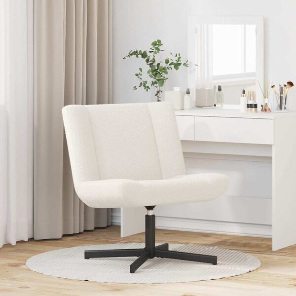 vidaXL Skrivstol Kr&auml;m 63 x 75 x 76 cm Sheepskin