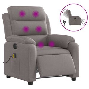 vidaXL Elektrisk massagef&aring;t&ouml;lj taupe tyg