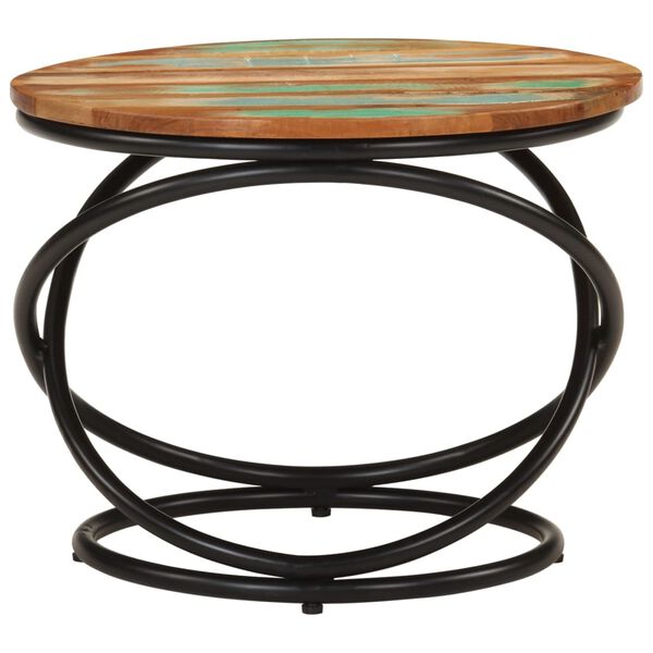 VidaXL Soffbord Ø50x40 cm massivt återvunnet trä och stål