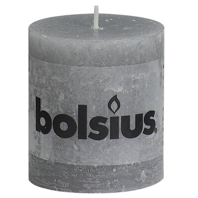 Bolsius Rustika blockljus 6 st 80x68 mm ljusgrå