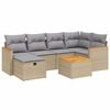 vidaXL Patio Sofa Set 6 st 6-sits Beige och Gr&aring;