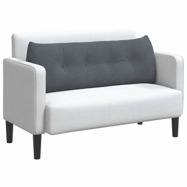 vidaXL Ryggkudde M&ouml;rkgr&aring; 140 x 24 x 50 cm Sammet