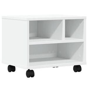 vidaXL Skrivarst&auml;ll med hjul vit 41x32x34,5 cm