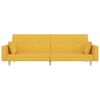 vidaXL B&auml;ddsoffa 2-sits med tv&aring; kuddar gul tyg