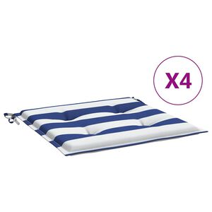 vidaXL Stolsdynor 4 st bl&aring;&vit randig 50x50x3 cm tyg