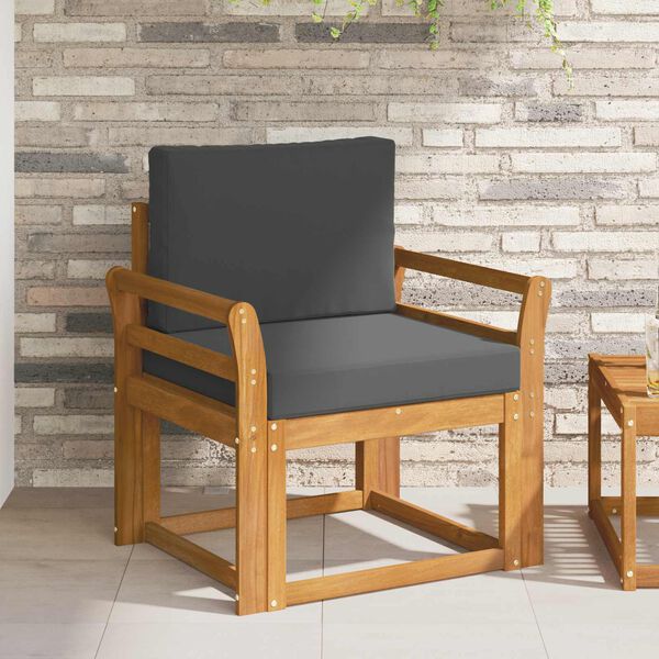 vidaXL Utomhussoffa Massivt akaciatr&auml; och polyester Naturf&auml;rg