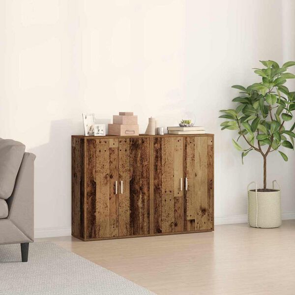 vidaXL Sideboard 2 pcs Gammalt tr&auml; 60 x 31 x 84 cm Konstruerat tr&auml;