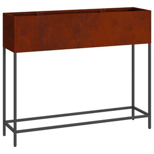 vidaXL H&ouml;jdtr&auml;dg&aring;rdsplanterare Rostig 100 x 26 x 82 cm