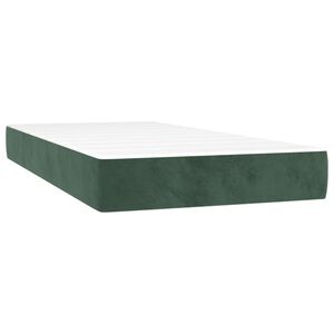 vidaXL Pocketres&aring;rmadrass medium m&ouml;rkgr&ouml;n 80x200x20 cm sammet
