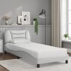 vidaXL Bed with Mattress "Hvar" White 90x190 cm Faux Leather