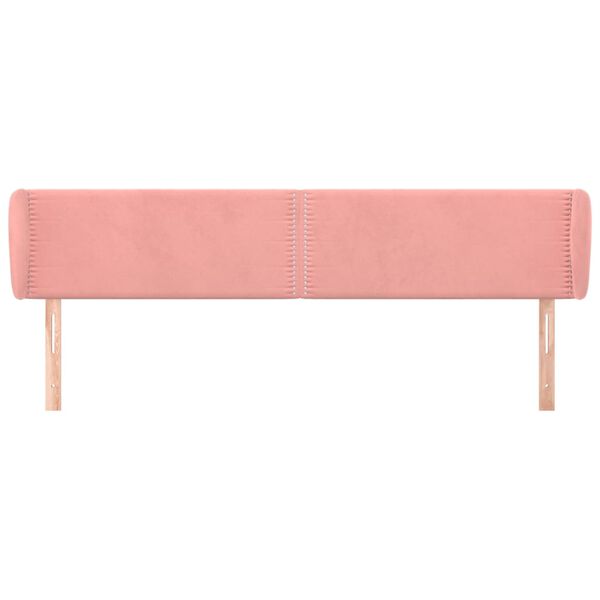 vidaXL S&auml;nggavel med kanter rosa 203x23x78/88 cm sammet