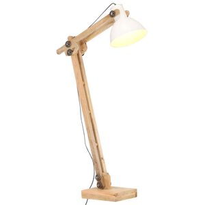 vidaXL Golvlampa vit massivt mangotr&auml; E27