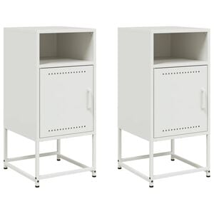 vidaXL S&auml;ngbord 2 st vit 36x39x78 cm st&aring;l