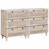 vidaXL Sideboard 2 pcs Vit 120 x 33,5 x 75 cm massivt mangotr&auml;