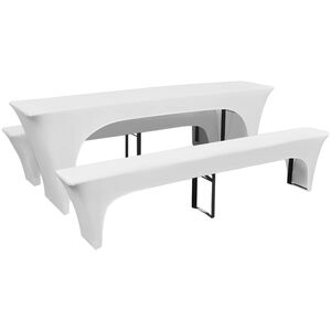 3 M&ouml;bel&ouml;verdrag f&ouml;r &ouml;lbord och b&auml;nkar stretch Vit 220 x 50 x 80 cm