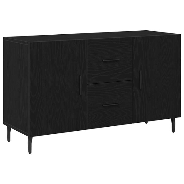 vidaXL Sideboard med låda Svart ek 100 x 36 x 60 cm Konstruerat trä