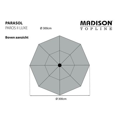 Madison Parasoll Paros II Luxe 300 cm tegelröd
