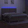vidaXL Rams&auml;ng med madrass & LED taupe 200x200 cm tyg
