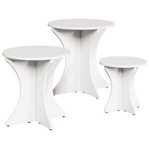 vidaXL Kaffeebord 3 st Vit 46 x 46 x 47 cm