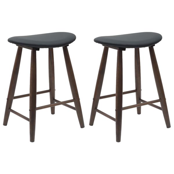 vidaXL Matstolar 2 pcs Ljusbrun 46 x 37 x 63 cm Massiv Gummitr&auml;