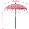 vidaXL Balinesisk Parasol Rosa 215 x 215 x 260 cm Bomull